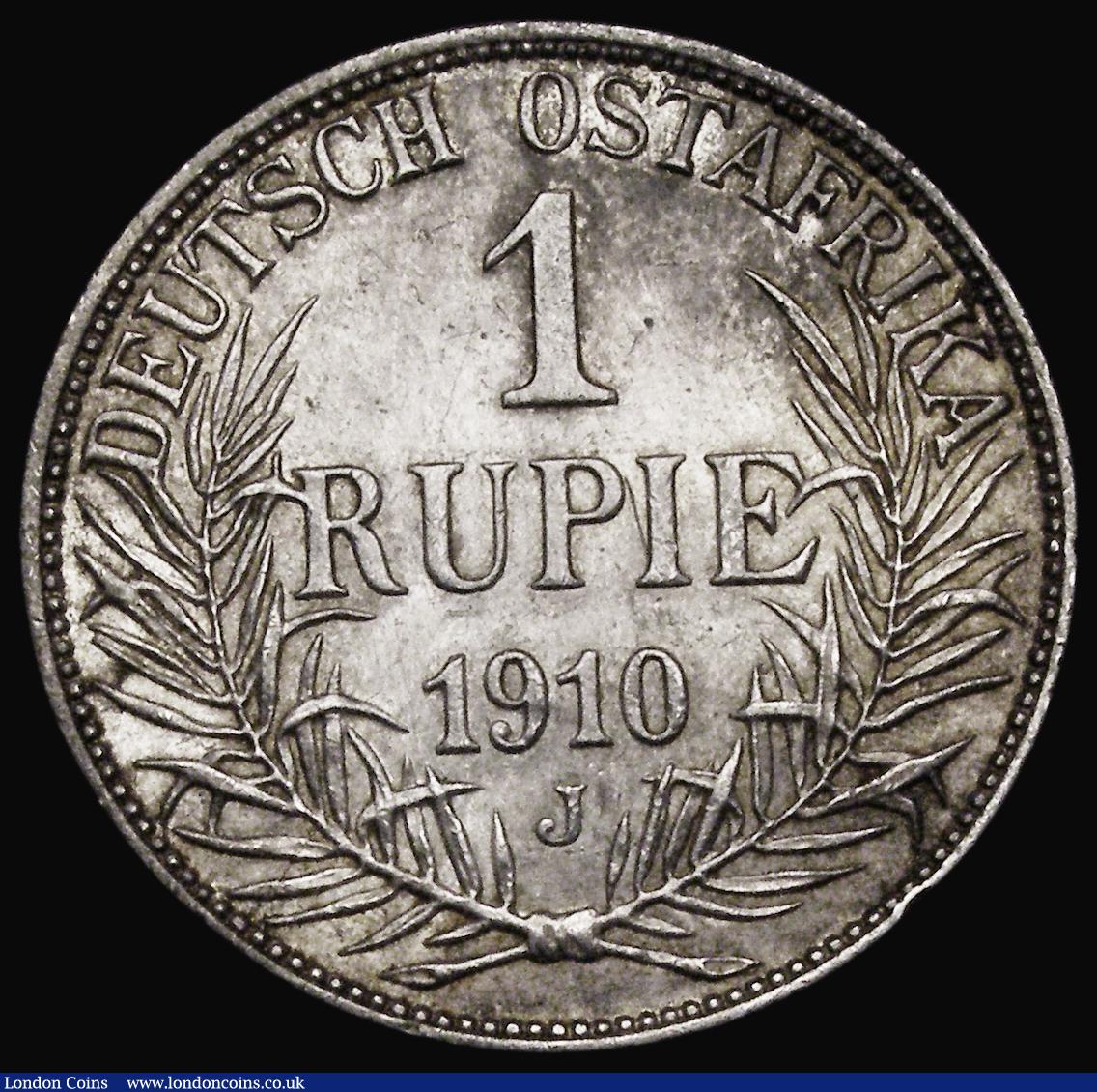 London Coins : A187 : Lot 1353 : German East Africa One Rupia 1910J KM#10 About EF lightly brushed