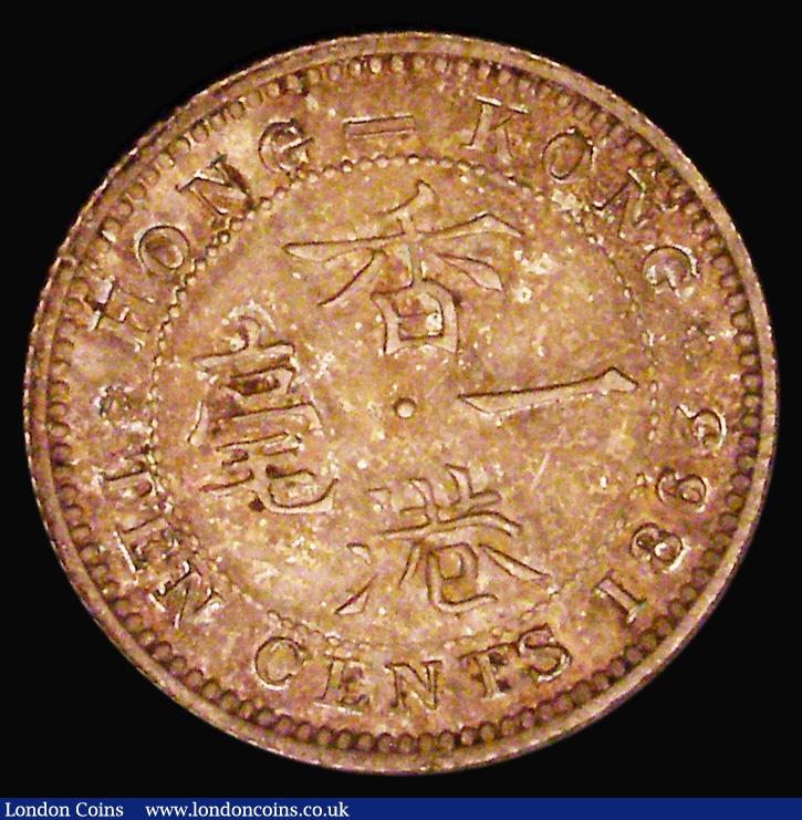 London Coins : A187 : Lot 1376 : Hong Kong Ten Cents 1863 with 6 over 3 KM#6.1 A/UNC and attractively toned, the overdate not recorde...