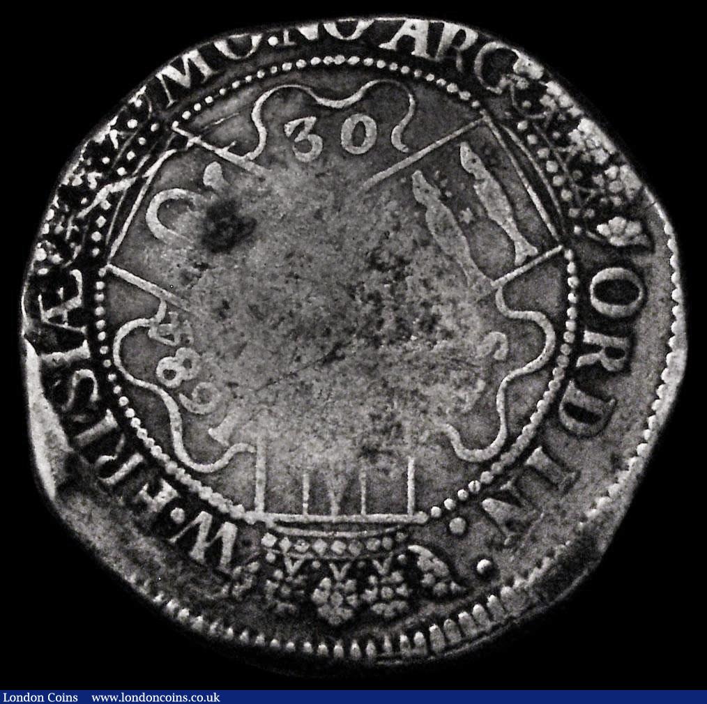 London Coins : A187 : Lot 1420 : Netherlands - West Friesland 30 Stuivers 1684, no mintmark KM#88.1 weakly struck in the centre other...