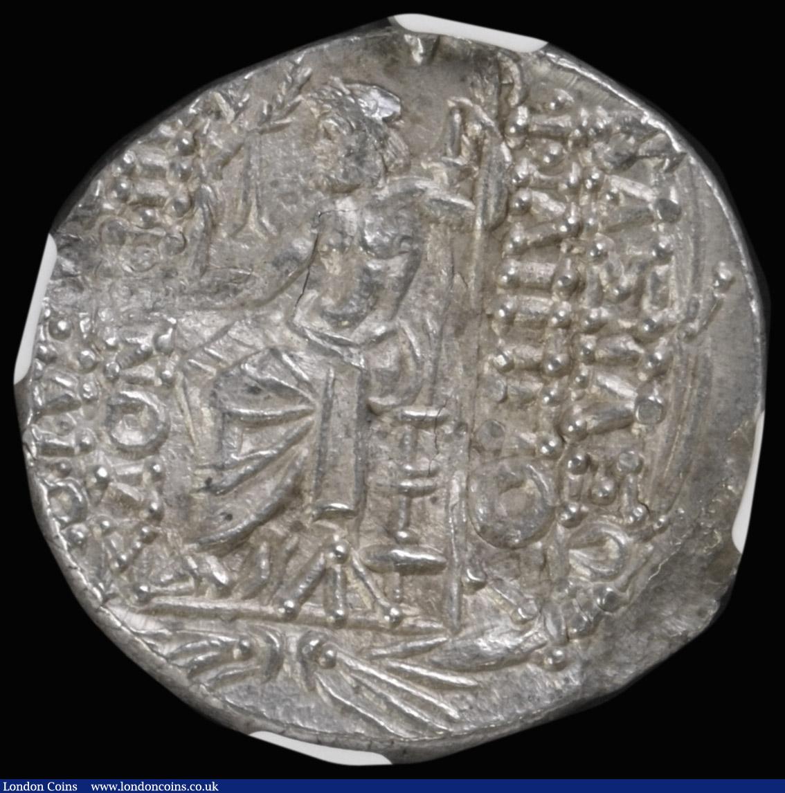 London Coins : A187 : Lot 1608 : Seleukid Empire - Syria - Tetradrachm Philip I Philadelphos (c.95-75 BC) Uncertain Mint. 28mm diamet...