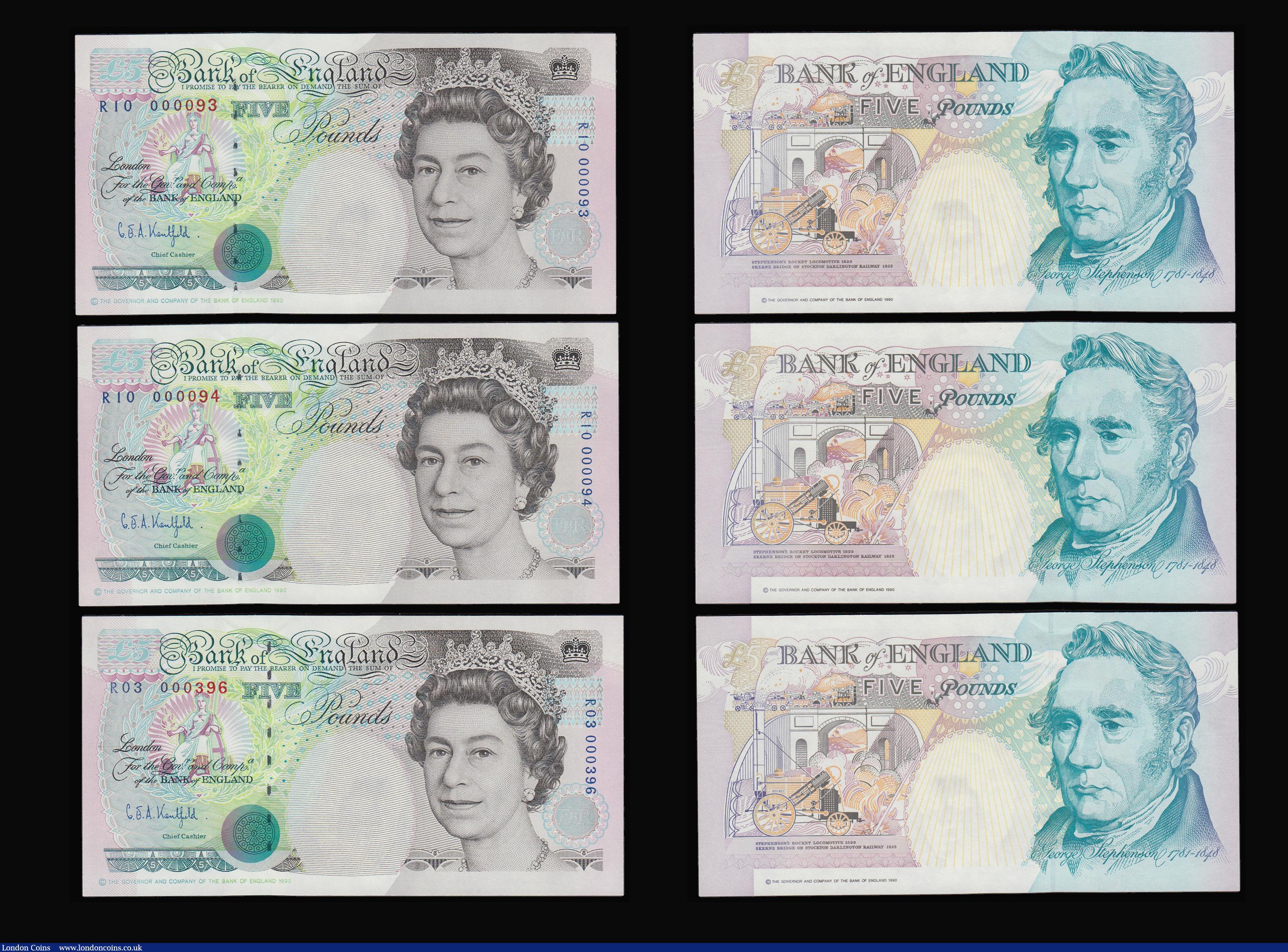 London Coins : A187 : Lot 163 : Kentfield Twenty Pounds Faraday 1994 B375 CL99 999824. Ten Pounds Dickens 1993 B369 (2) KD22 780450 ...