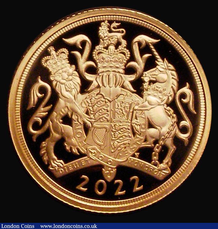 London Coins : A187 : Lot 2527 : Sovereign 2022 Queen Elizabeth II Platinum Jubilee S.SC12 Gold Proof FDC uncased in capsule, with no...