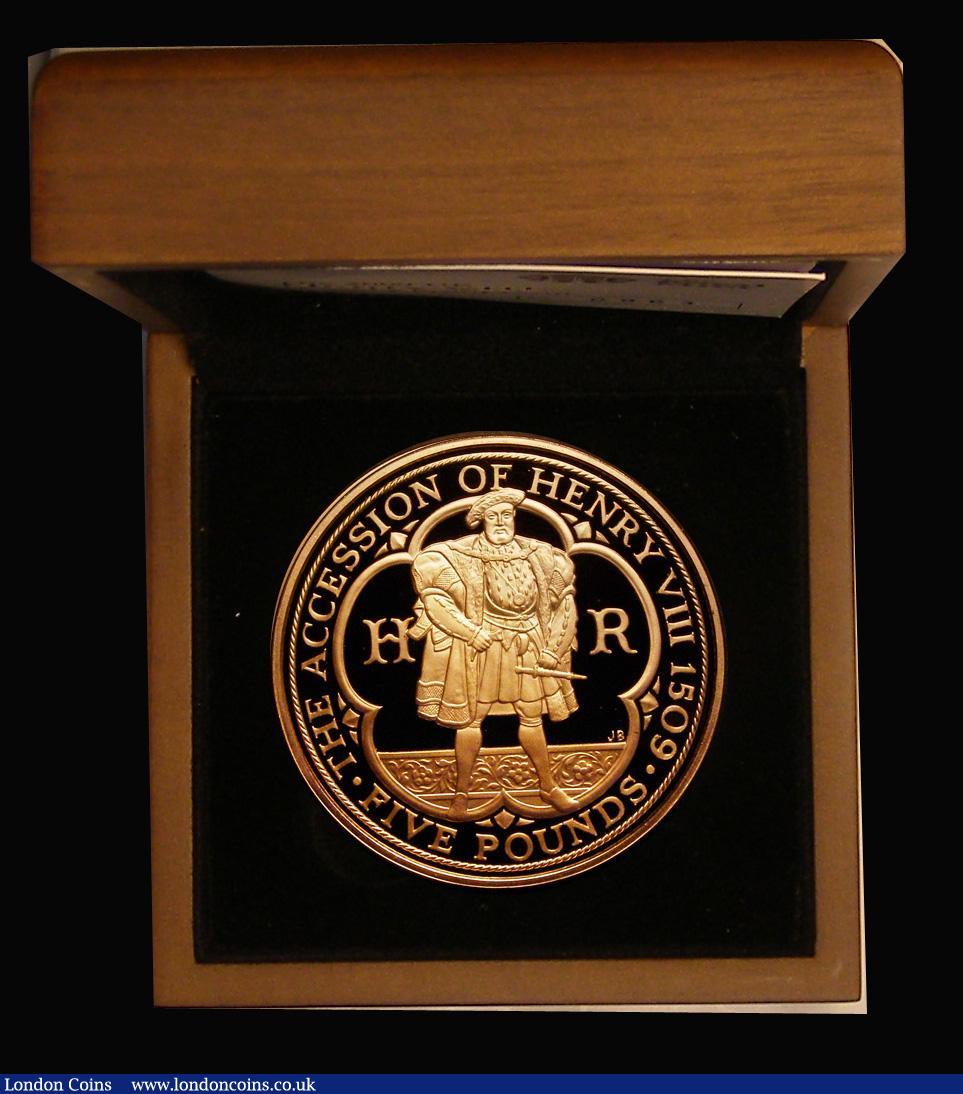 London Coins : A187 : Lot 594 : Five Pound Crown 2009 500th Anniversary of the Accession of Henry VIII Gold Proof S.L20 FDC in the R...
