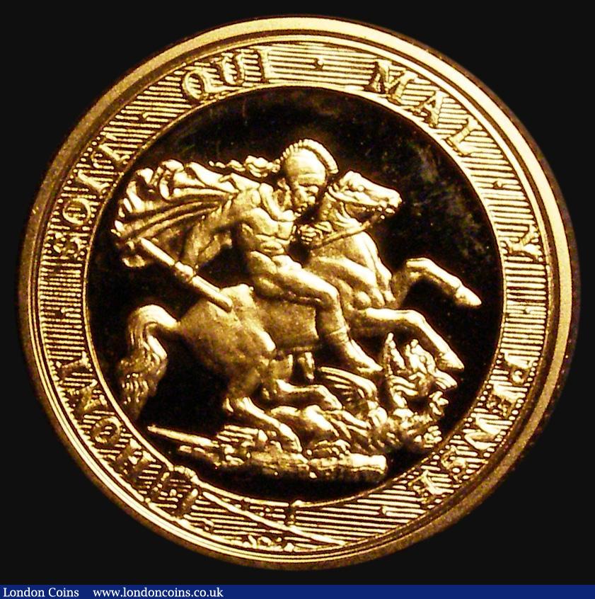 London Coins : A187 : Lot 733 : Sovereign 1819 Fantasy restrike in 22 carat gold, issued by Pobjoy Mint, Lustrous UNC, hallmarked on...