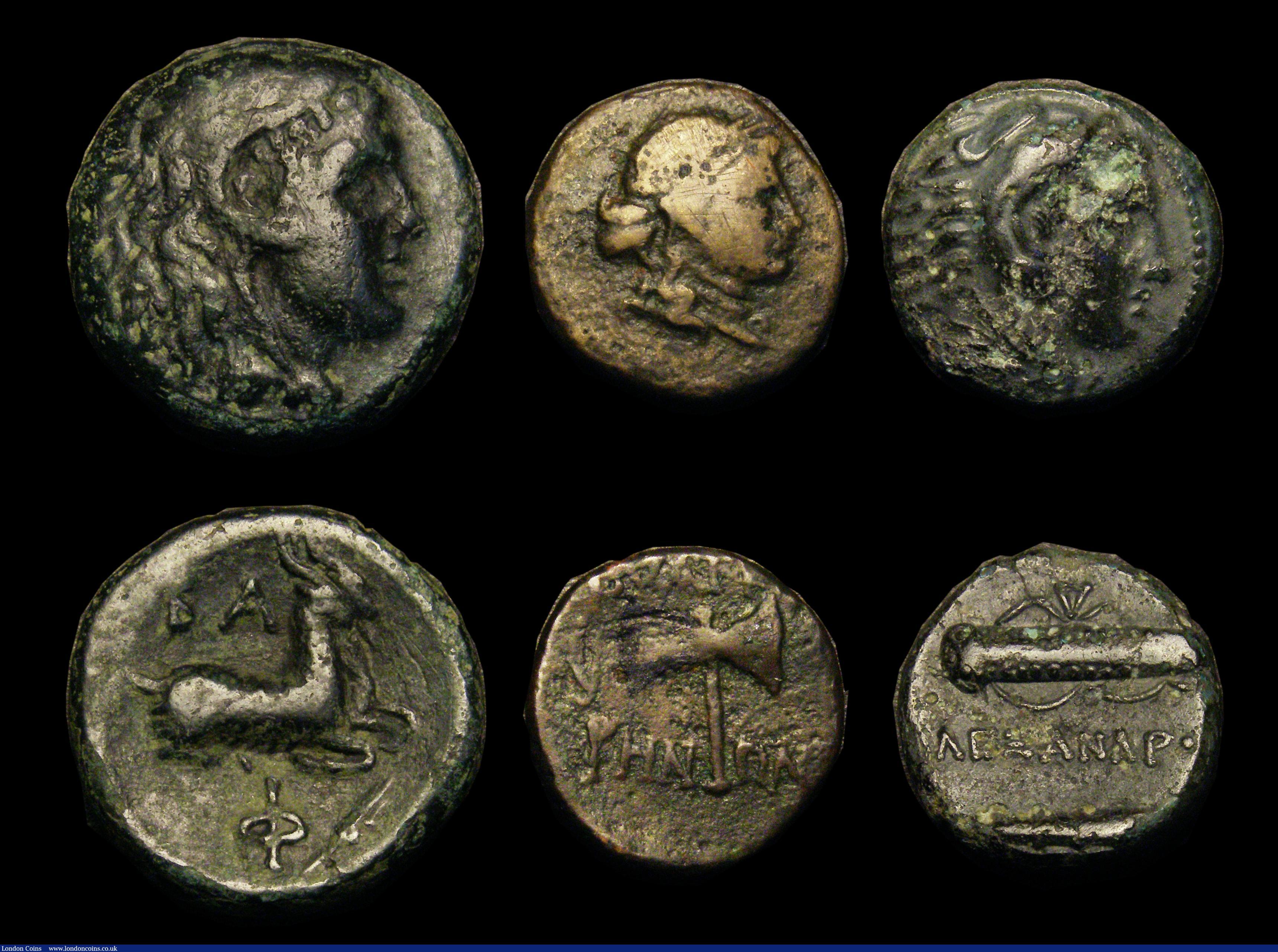 London Coins : A188 : Lot 1021 : Ancient Greece (6) Thyatira, Lydia, Ae15 (after 200BC) Autonomous issue, Obverse: Head of Apollo rig...