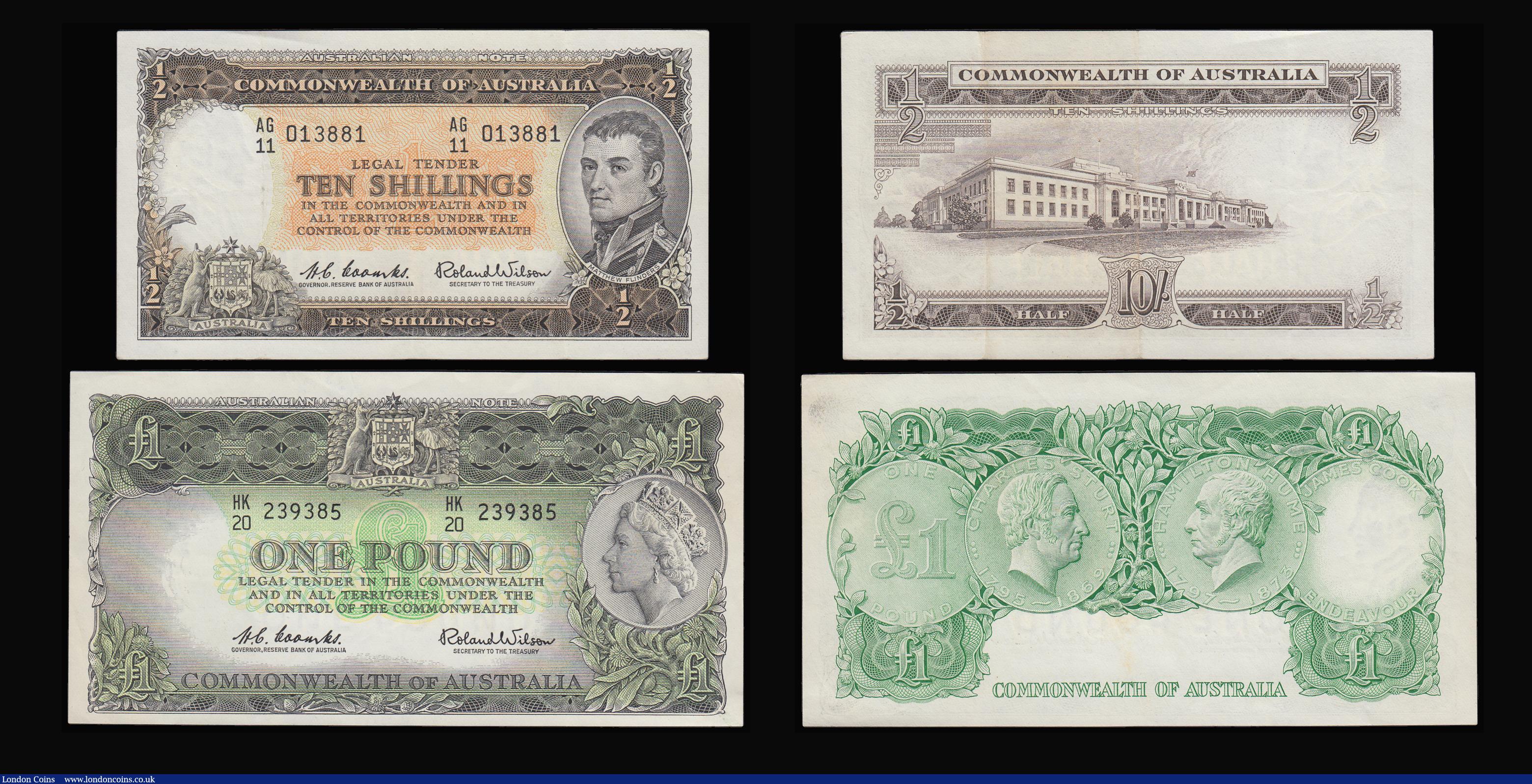 London Coins : A188 : Lot 137 : Australia Coombs and Wilson 1960-65 (4) 10 Pounds Pick 36 VF, 5 Pounds Pick 35 VF, 1 Pounds Pick 34 ...