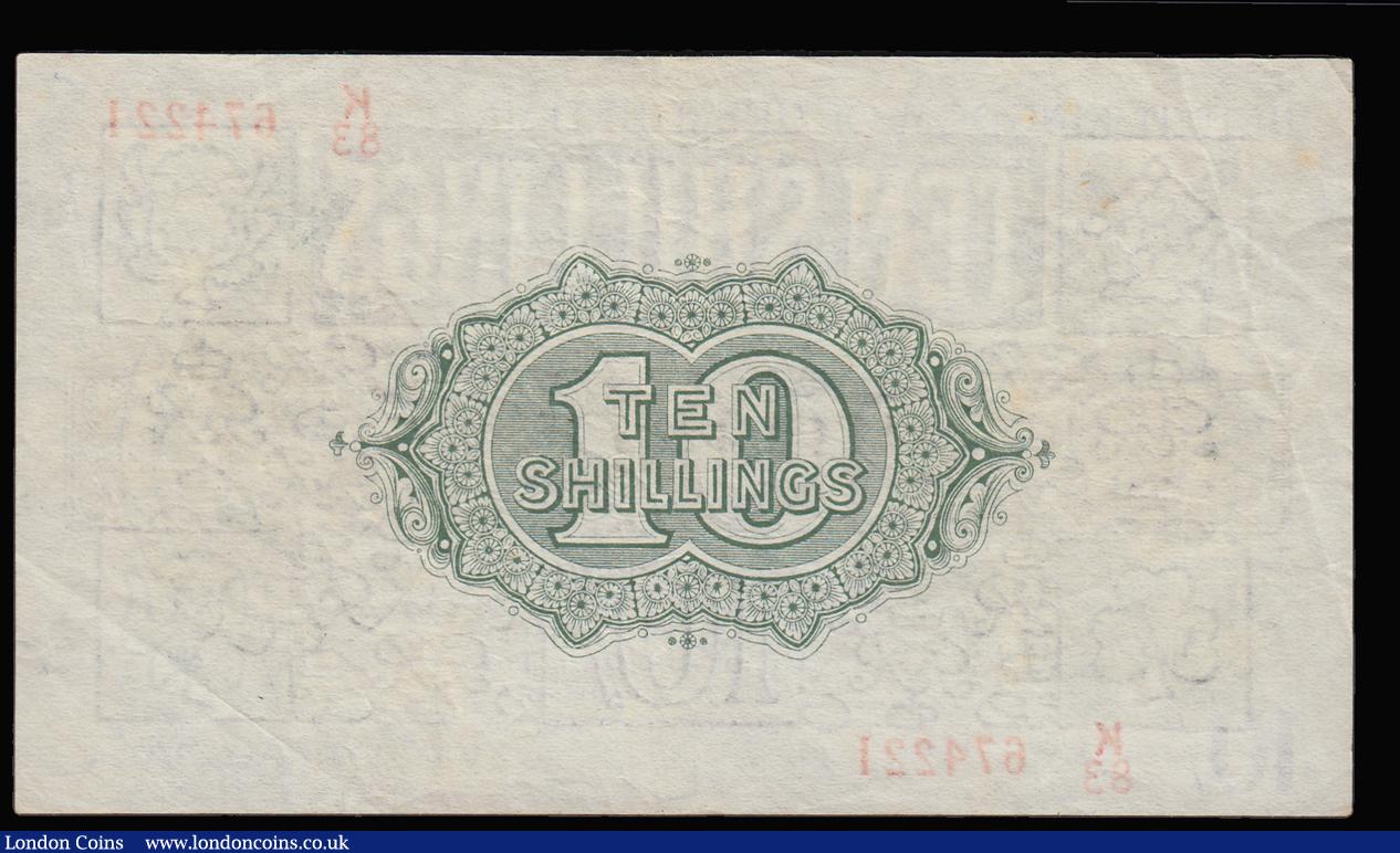London Coins : A188 : Lot 19 : Ten Shillings Warren Fisher T30 issued 1922 K/83 674221, Good VF