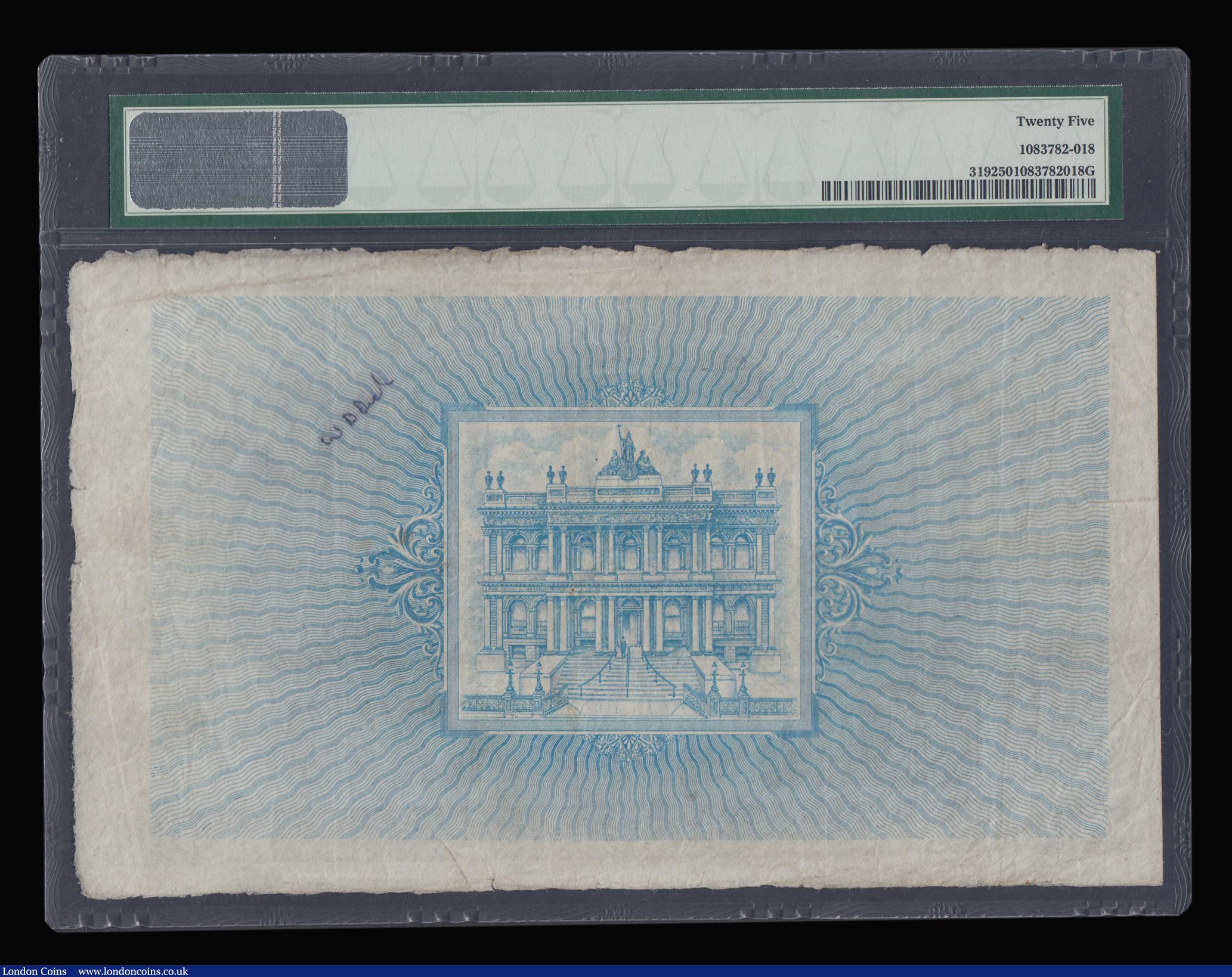 London Coins : A188 : Lot 205 : Northern Ireland Ulster Bank 50 Pounds dated 1st Jan 1942, Pick319, scarce high value Very Fine PMG ...