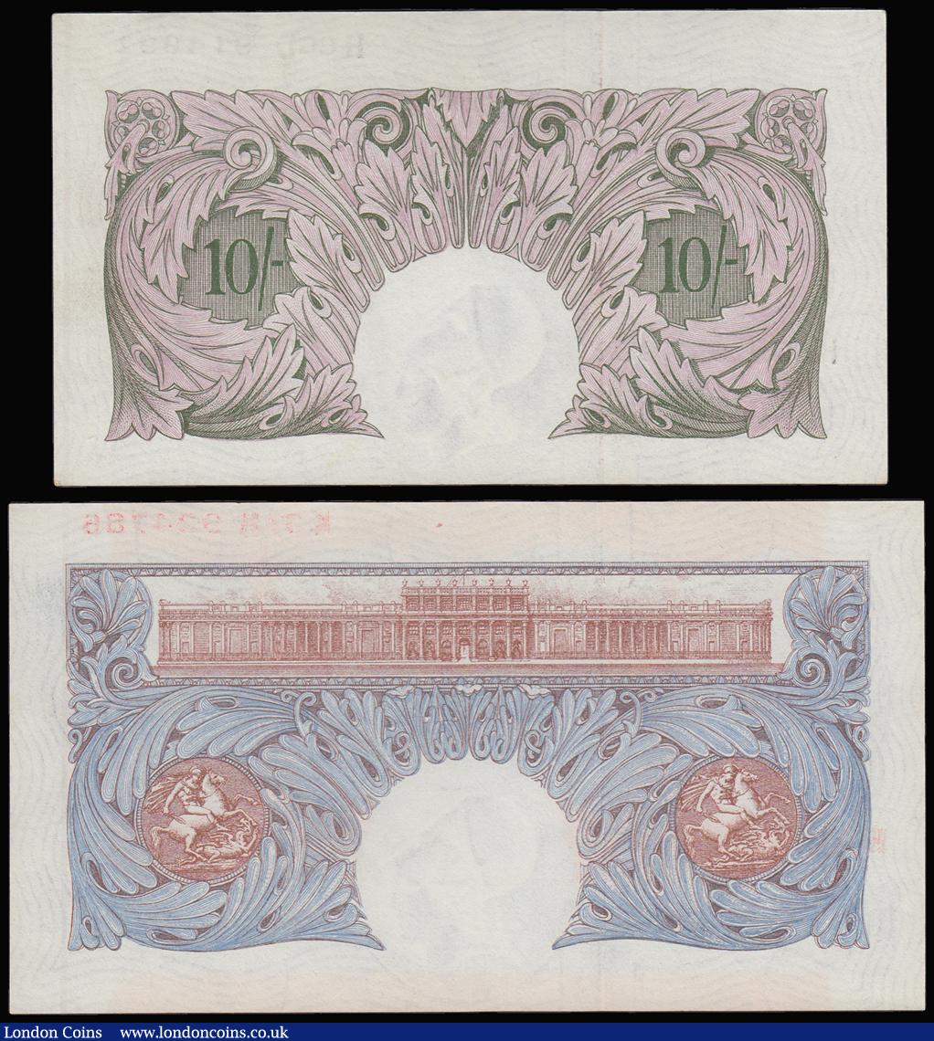 London Coins : A188 : Lot 37 : Peppiatt 1940 issues (2) One Pound Emergency Blue Issue B249 prefix K31H and Ten Shillings Mauve B25...