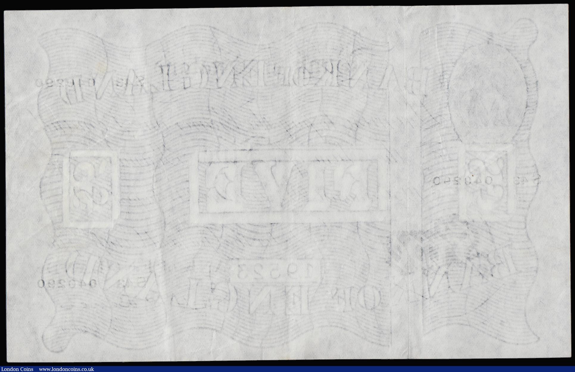 London Coins : A188 : Lot 53 : Five Pounds Beale white B270 dated 29 August 1950 S43 040290 AU