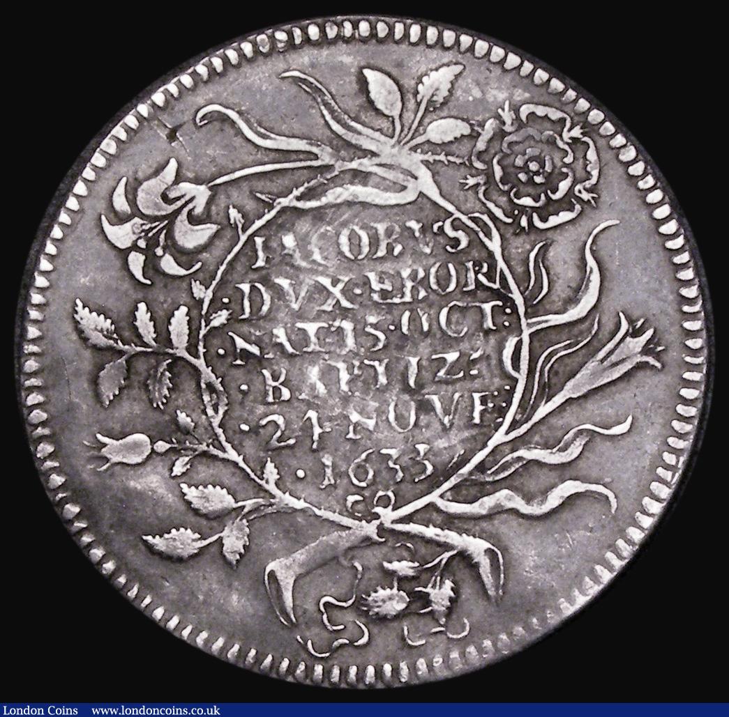 London Coins : A188 : Lot 535 : Baptism of Prince James, Duke of York 1633 29mm diameter in silver by N. Briot, Obverse: Prince'...