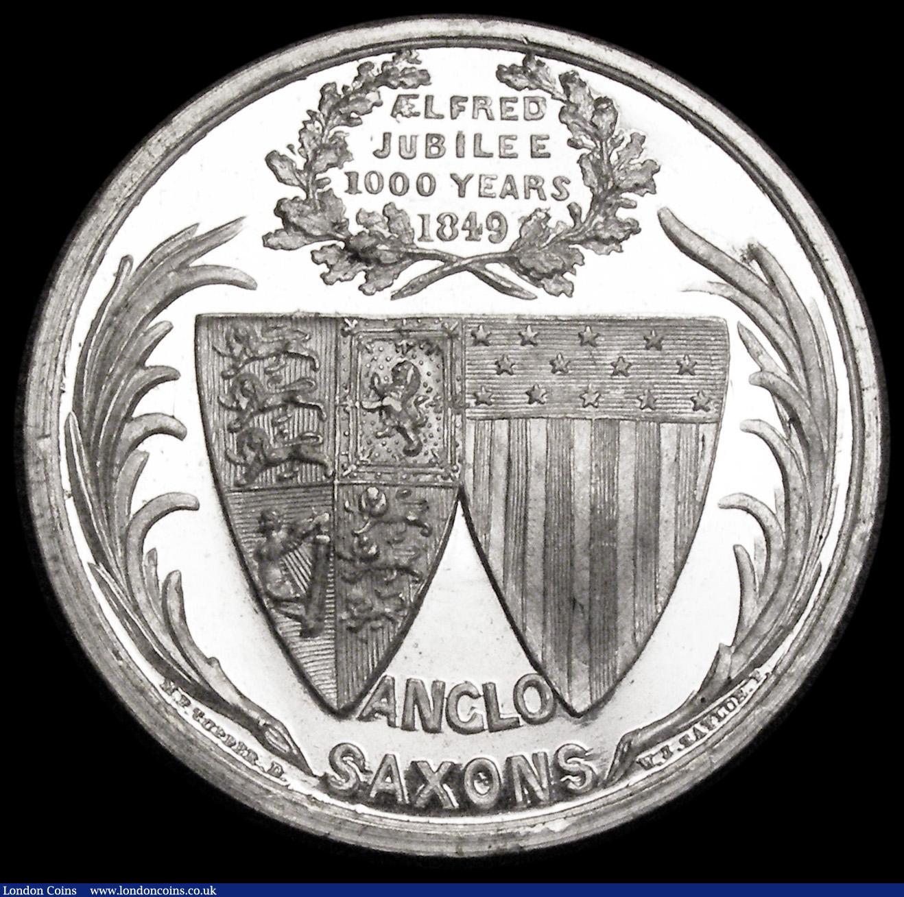 London Coins : A188 : Lot 605 : Millenary of the Death of King Alfred 1849 35mm diameter in White Metal by W.Taylor, Obverse: Crown ...