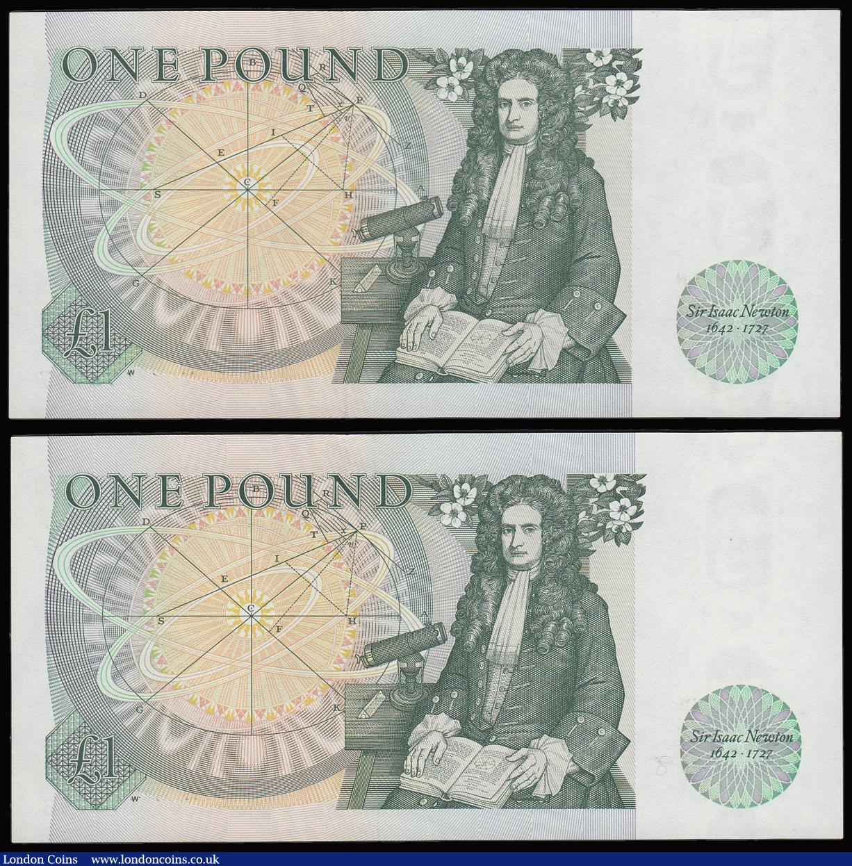 London Coins : A188 : Lot 78 : One Pound Somerset B341 issued 1981 first run AN01 174797, UNC