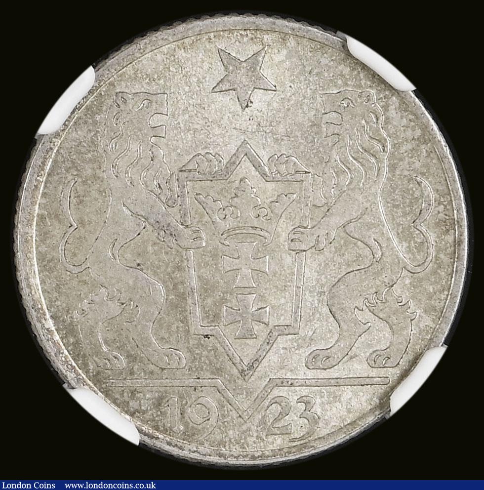 London Coins : A188 : Lot 783 : Danzig 1 Gulden 1923 Choice Unc with a lovely colour and graded MS63 by NGC