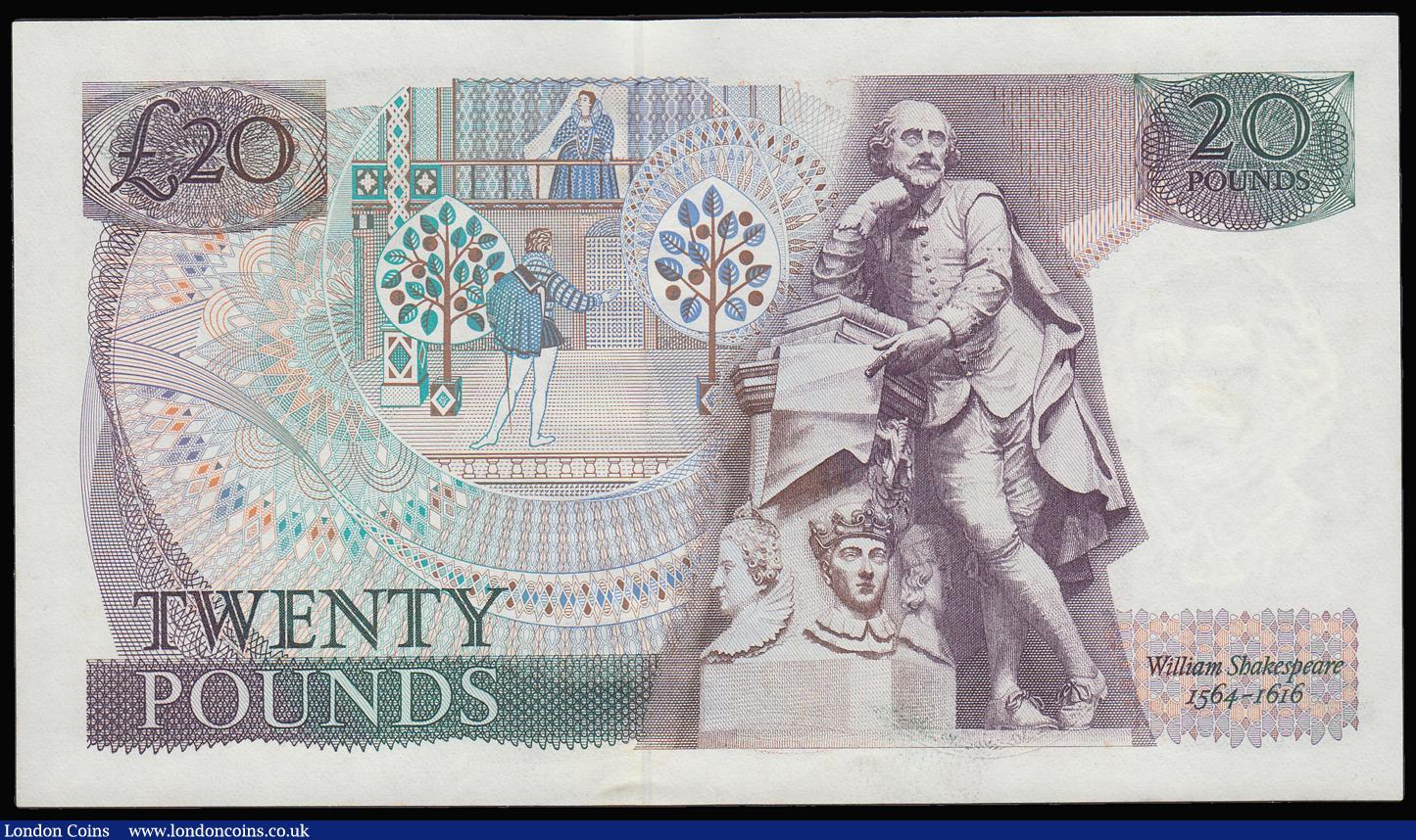 London Coins : A188 : Lot 80 : Twenty Pounds Somerset William Shakespeare 1984 B351 08A 672133 Unc