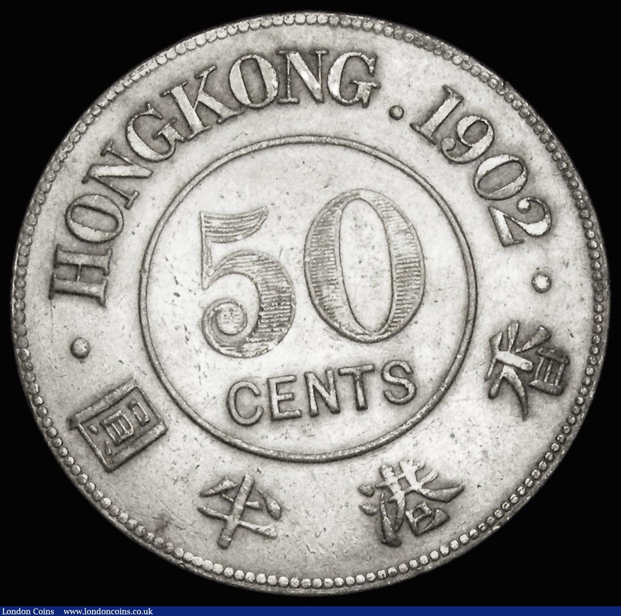 London Coins : A188 : Lot 825 : Hong Kong 50 Cents 1902 KM#15 Good Fine, cleaned