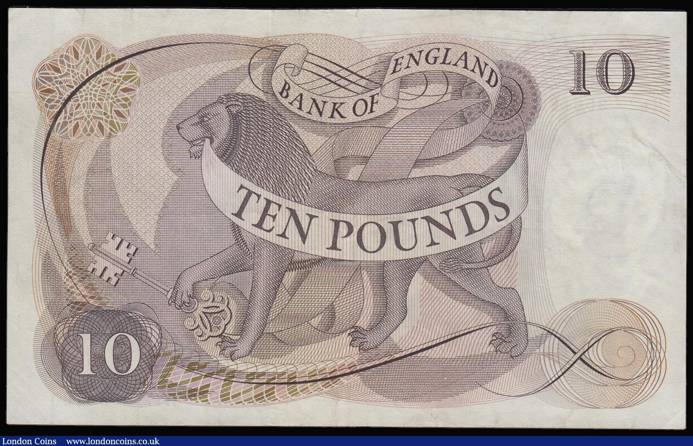 London Coins : A188 : Lot 83 : Ten Pounds Page B327 issued 1970 replacement series M12 356160 UNC or near so