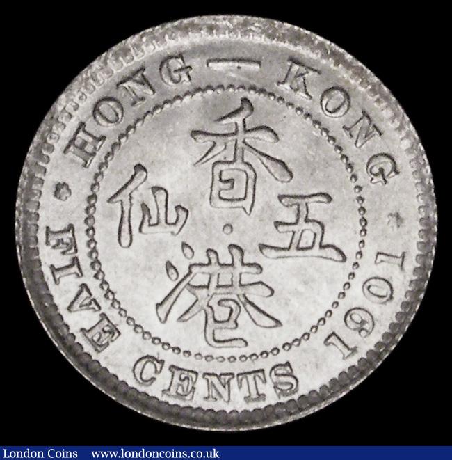 London Coins : A189 : Lot 1015 : Hong Kong Five Cents 1901 KM#5UNC and lustrous with small minor contact marks, the obverse with some...
