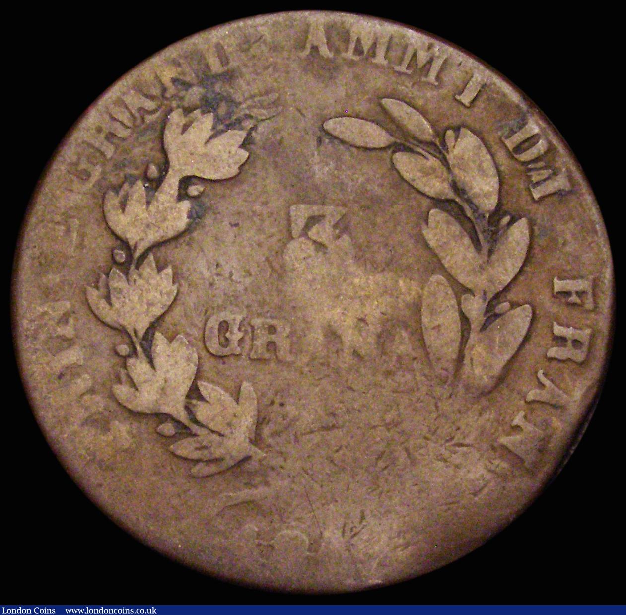 London Coins : A189 : Lot 1056 : Italian States - Naples, French Occupation Three Grana 1810 KM#254 VG