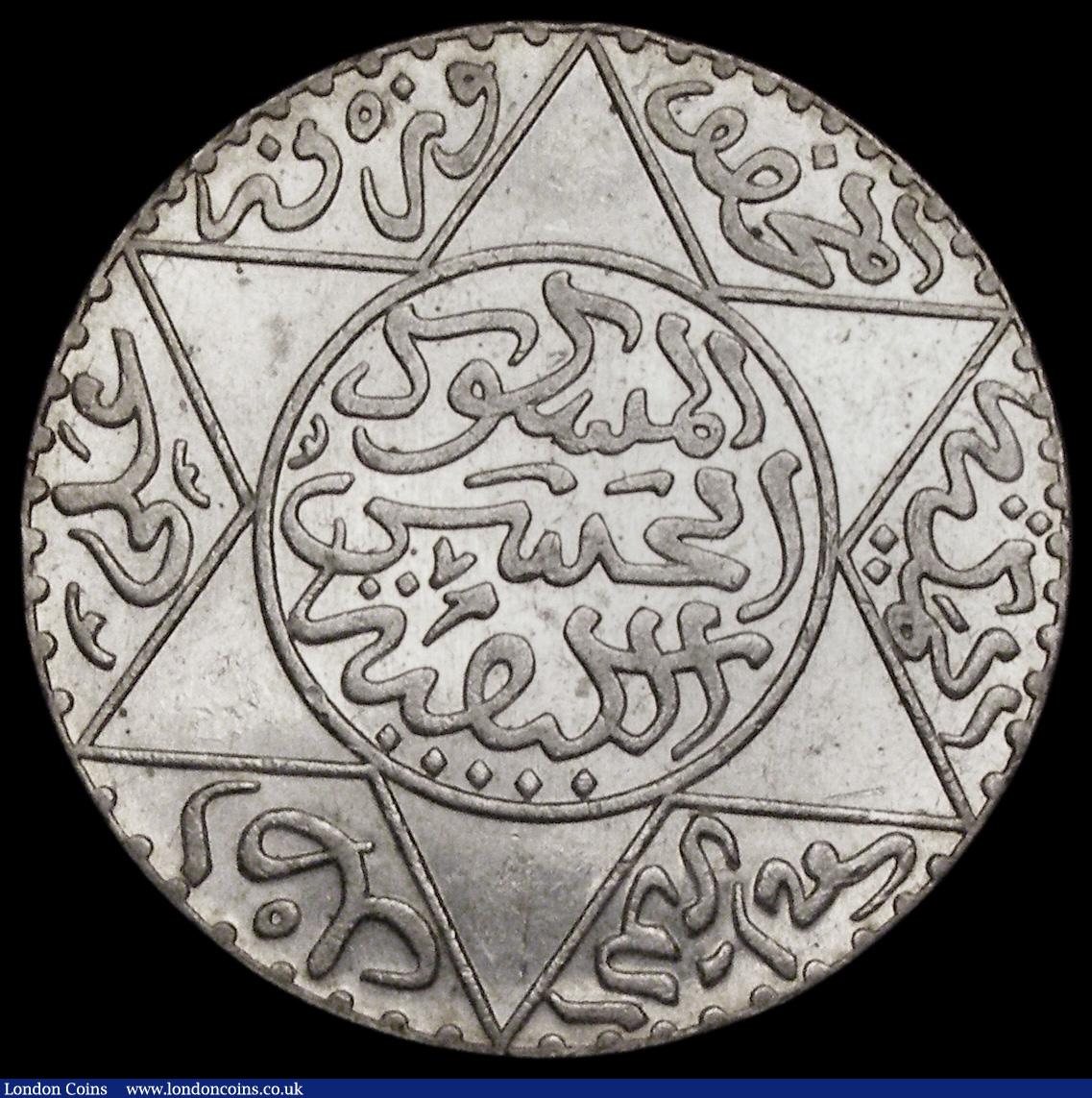 London Coins : A189 : Lot 1087 : Morocco Five Dirhams AH1299 Paris Mint, Y#7 Lustrous UNC with some minor contact marks and a few sma...