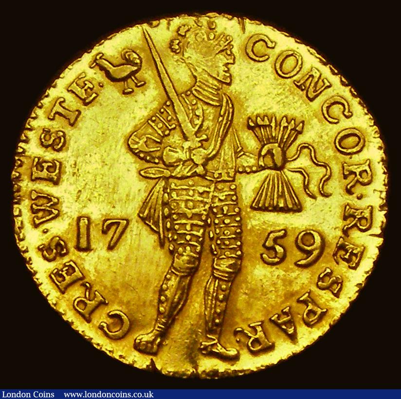 London Coins : A189 : Lot 1088 : Netherlands - West Friesland Gold Ducat 1759 KM#93.3 Near EF with some roughness to the edges at 3 a...