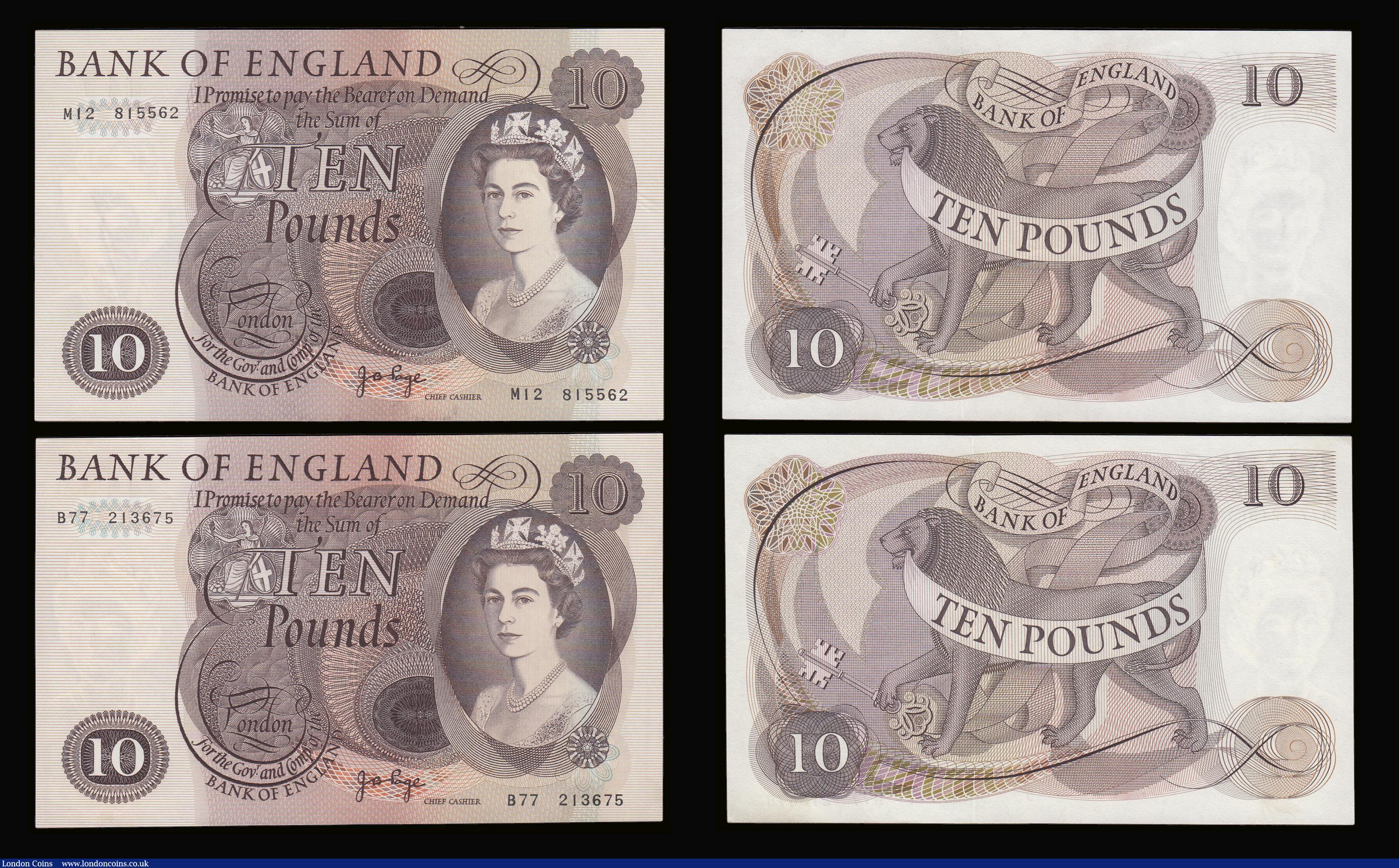 London Coins : A189 : Lot 110 : Page (5) Twenty Pounds Shakespeare 1970 B328 (3) prefixes A13, D01 and D47, Ten Pounds Lion and Key ...