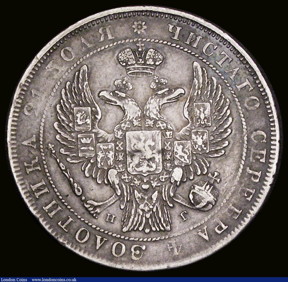 London Coins : A189 : Lot 1126 : Russia Rouble 1832 CПБ HГ C#168.1 Good Fine