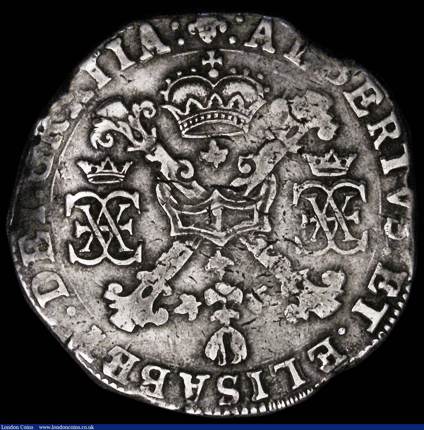London Coins : A189 : Lot 1166 : Spanish Netherlands Patagon undated (1612-21) Antwerp Mint, KM#35.1 Fine, with a bend in the edge ar...
