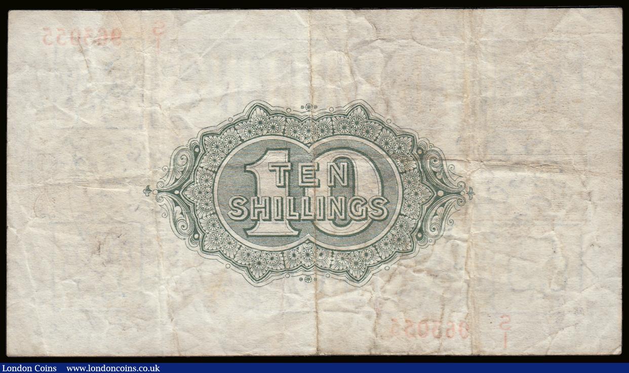 London Coins : A189 : Lot 12 : Ten Shillings Warren Fisher T30 issued 1922 last series S/1 953055, Bold Fine