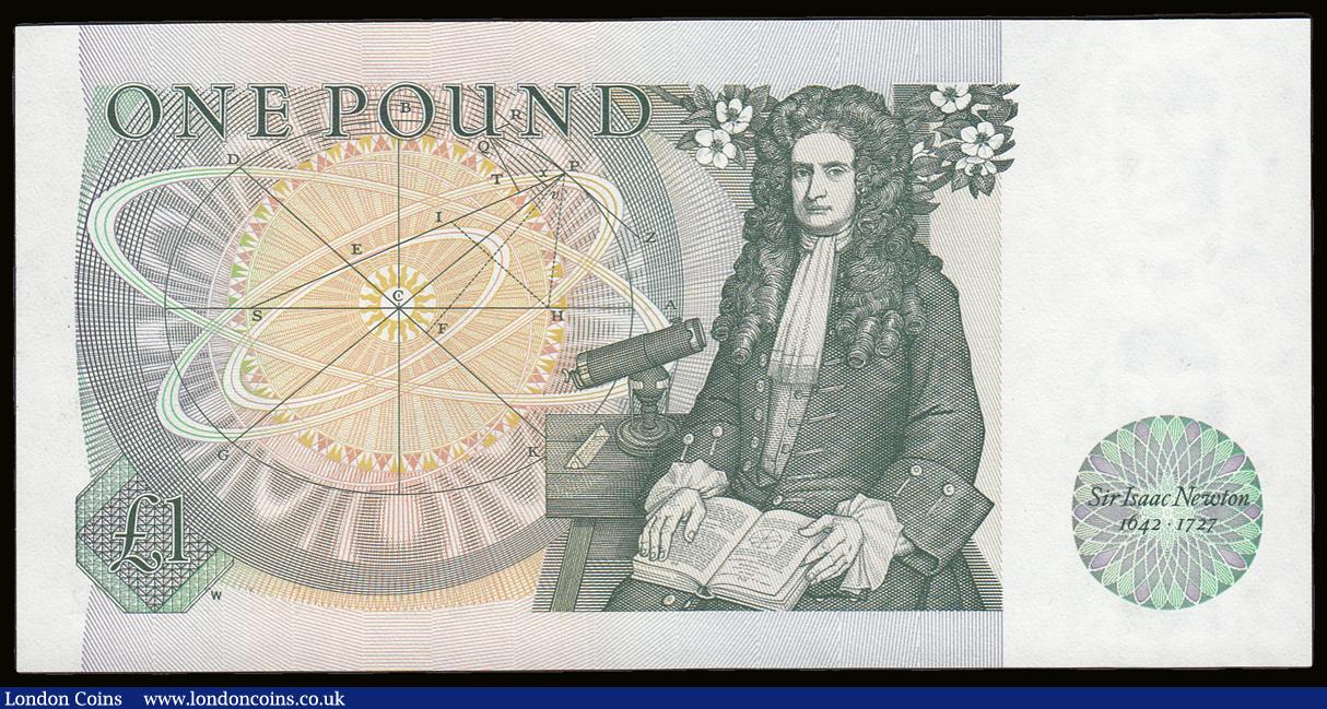 London Coins : A189 : Lot 134 : One Pound Somerset B341 issued 1981 very first run AN01 480072 UNC