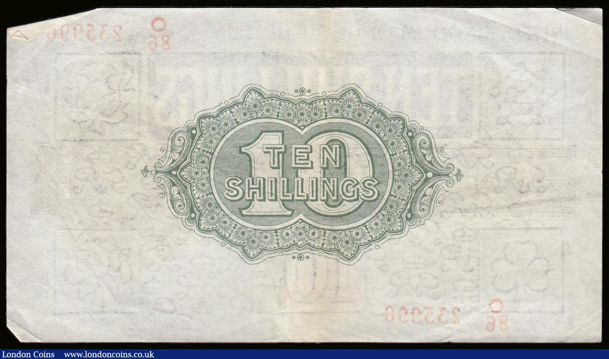 London Coins : A189 : Lot 14 : Ten Shillings Warren Fisher T30 issued 1922 O/86 235996, EF for wear but with a line of brown staini...
