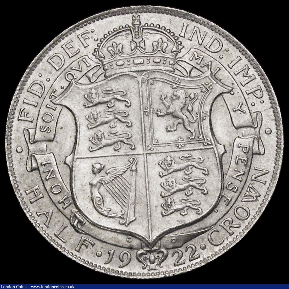 London Coins : A189 : Lot 1766 : Halfcrown 1922 Dull finish, ESC 769, Bull 3723, Davies 1680 dies 3C, About UNC, Ex-Colin Adams colle...