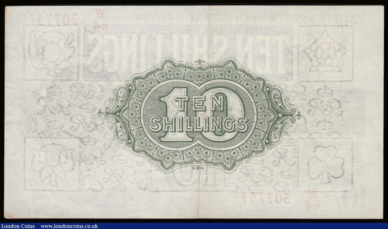 London Coins : A189 : Lot 21 : Ten Shillings Warren Fisher T33 issued 1927 last series W/64 307757, Northern Ireland in title, VF o...