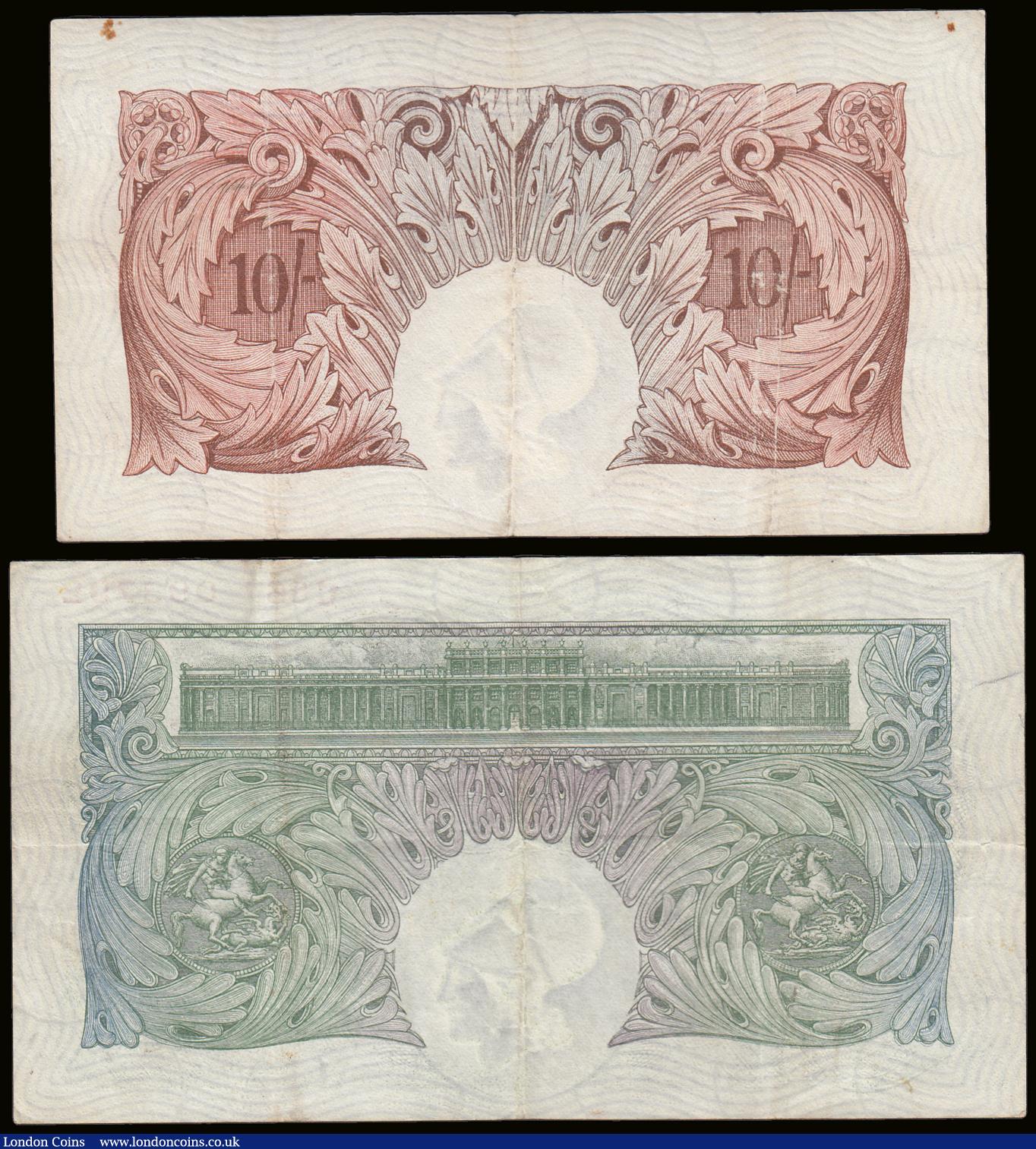 London Coins : A189 : Lot 28 : Mahon 1928 issues (2) Ten Shillings B210 issued first series Z06 676727 VF with some minor foxing an...