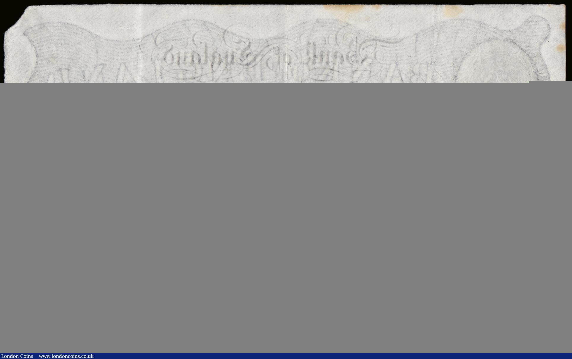 London Coins : A189 : Lot 34 : Five Pounds Peppiatt white B241 dated 27th April 1943 S/N C/353 79637, Pick241, Good VF some brown s...