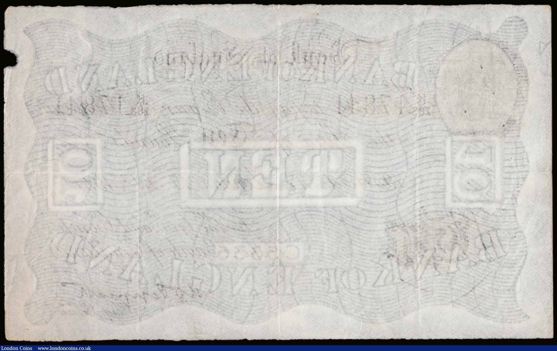 London Coins : A189 : Lot 35 : Ten Pounds Peppiatt B242 Operation Bernhard German forgery dated 17th Feb 1937, S/N K/183 17841, Goo...