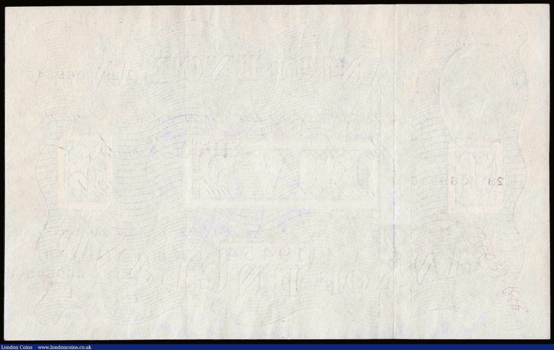 London Coins : A189 : Lot 43 : Five Pounds Peppiatt white B255 dated 4th October 1944 S/N E28 069545, thick paper, EF 3 tiny pinhol...