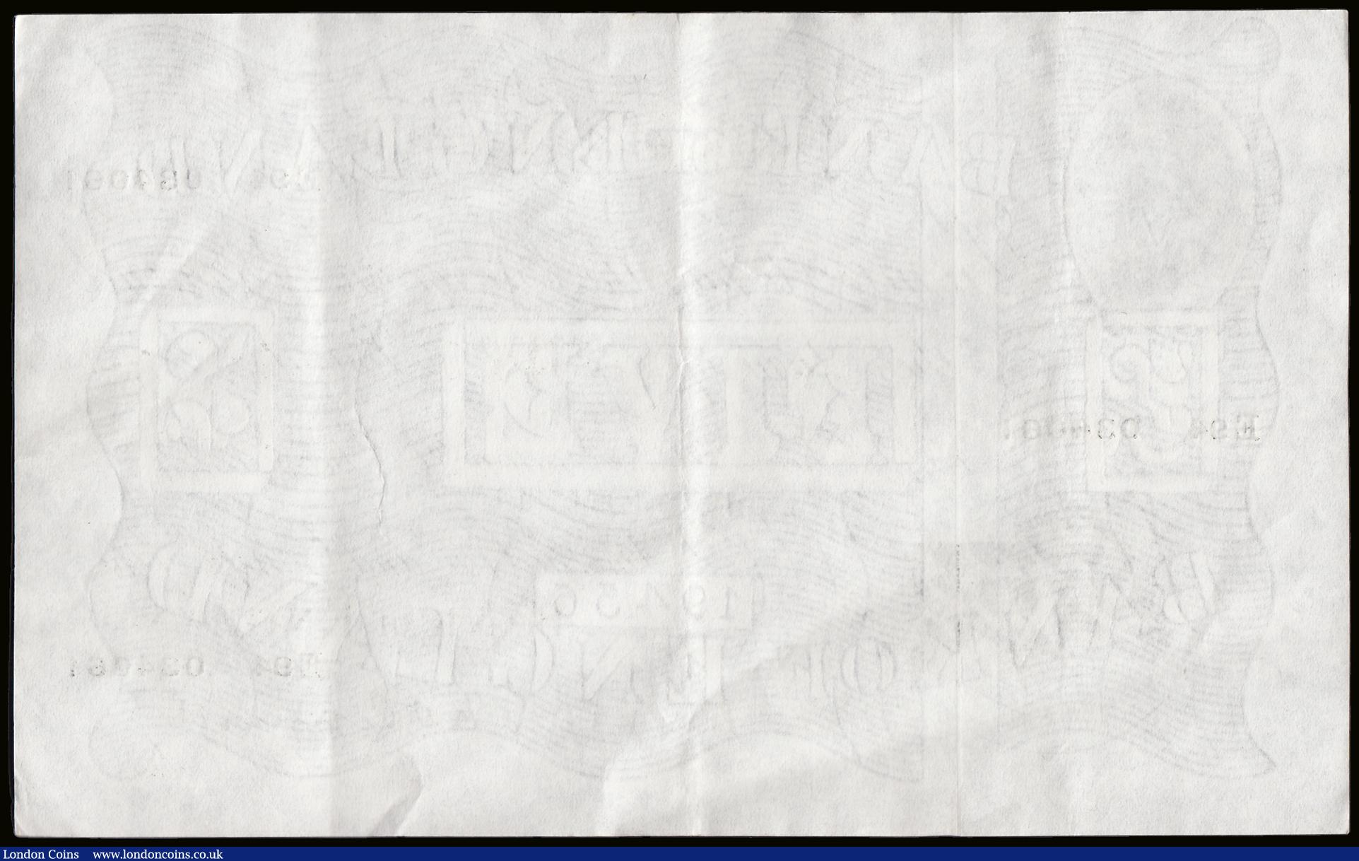 London Coins : A189 : Lot 45 : Five Pounds Peppiatt white B255 thick paper dated 20th December 1944 S/N E94 034061, firm and pleasi...