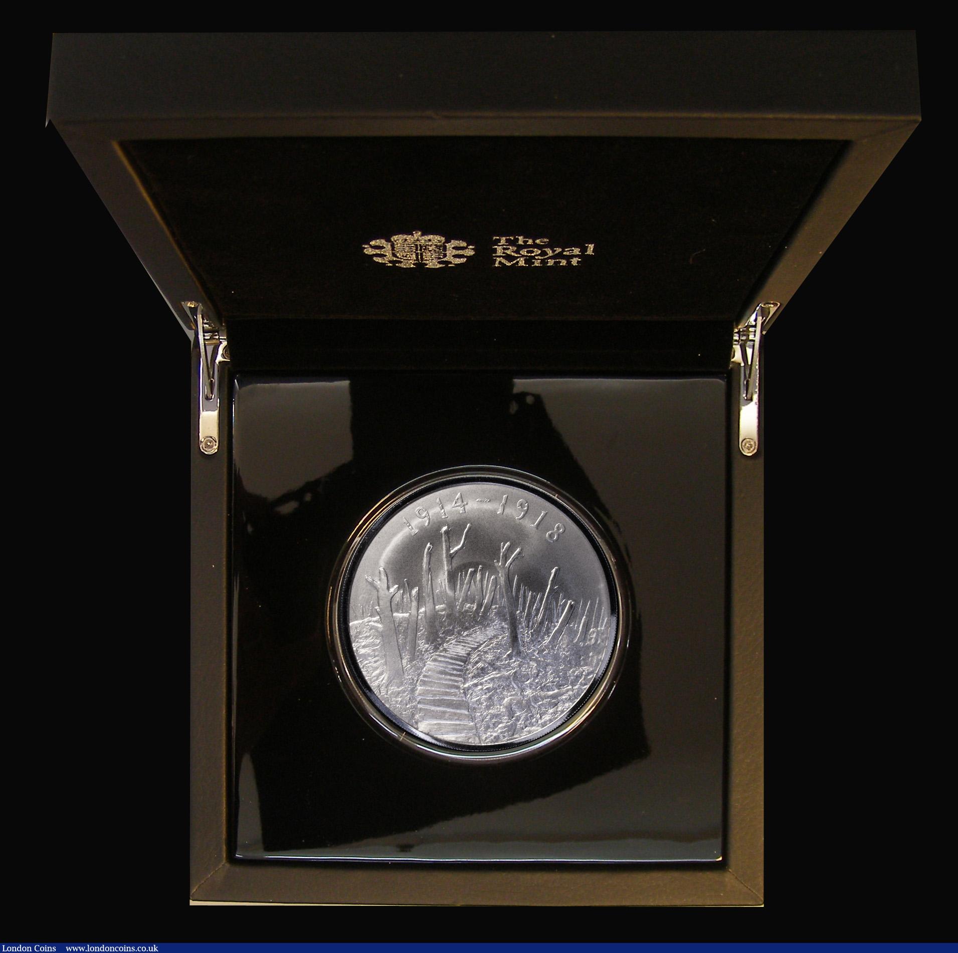 London Coins : A189 : Lot 539 : Ten Pounds 2015 100th Anniversary of World War I, Reality - Landscape of the Western Front 5oz. Silv...