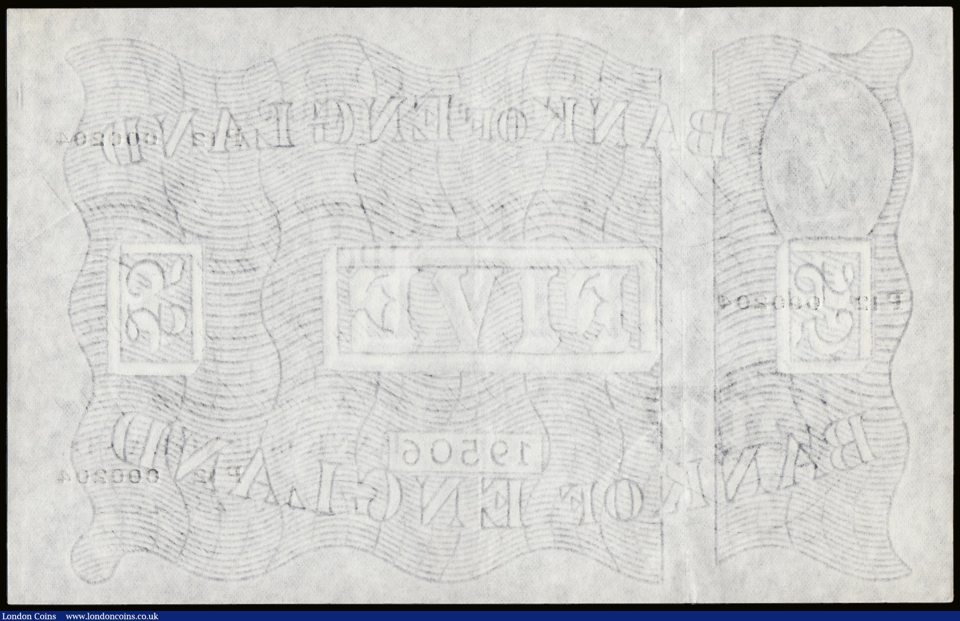 London Coins : A189 : Lot 65 : Five Pounds Beale white B270 dated 3 December 1949 S/N P12 000204 Pick344, Unc