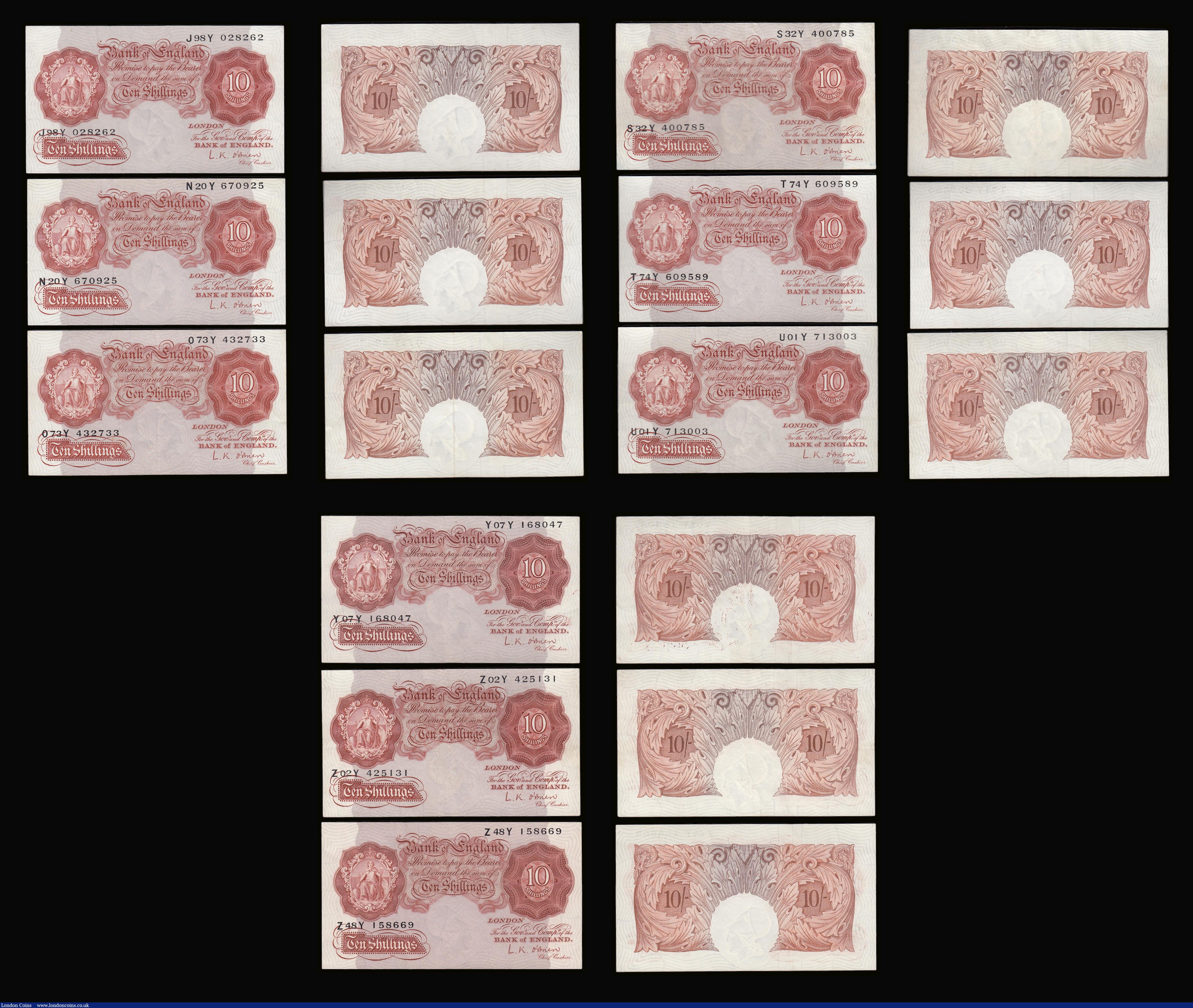 London Coins : A189 : Lot 69 : Ten Shillings O'Brien Medallion of Britannia B271 (18) with 16 in high grades GEF-Unc with 2 in...