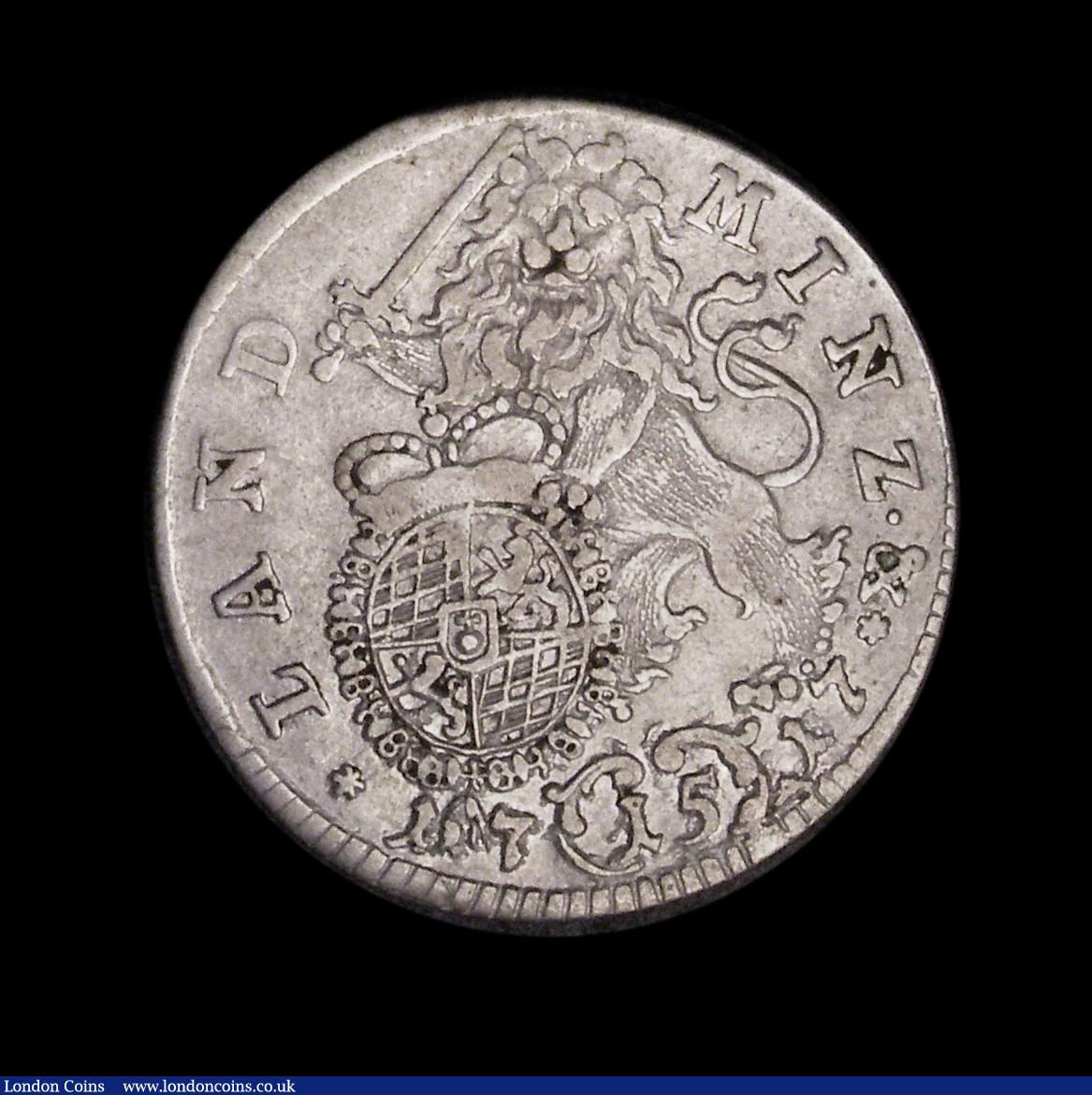 London Coins : A189 : Lot 976 : German States - Bavaria 15 Kreuzer (Quarter Gulden) 1717 Munich Mint KM#384 (formerly KM#150) VF or ...