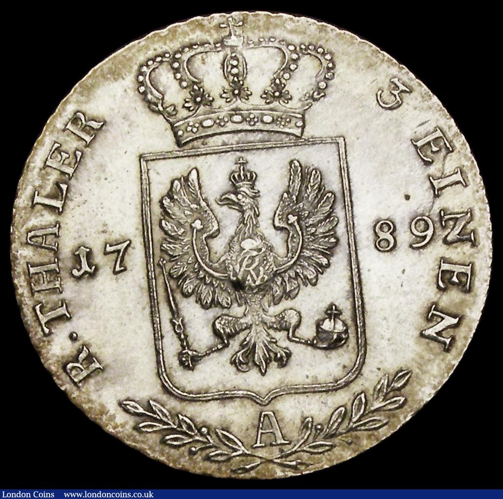London Coins : A189 : Lot 980 : German States - Prussia 1/3 Thaler 1789A KM#344 EF with a spot on the eagle