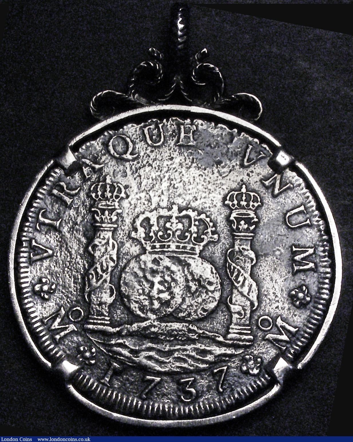 London Coins : A190 : Lot 1369 : Mexico Eight Reales 1737 Mo MF KM#103 in a mount inscribed TREASURE FROM 'HOLLANDIA' SUNK ...