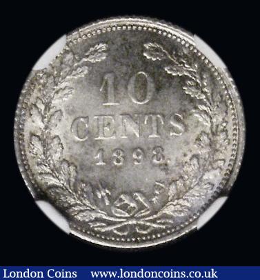 London Coins : A191 : Lot 1057 : Netherlands 10 Cents 1898 KM119 NGC MS63