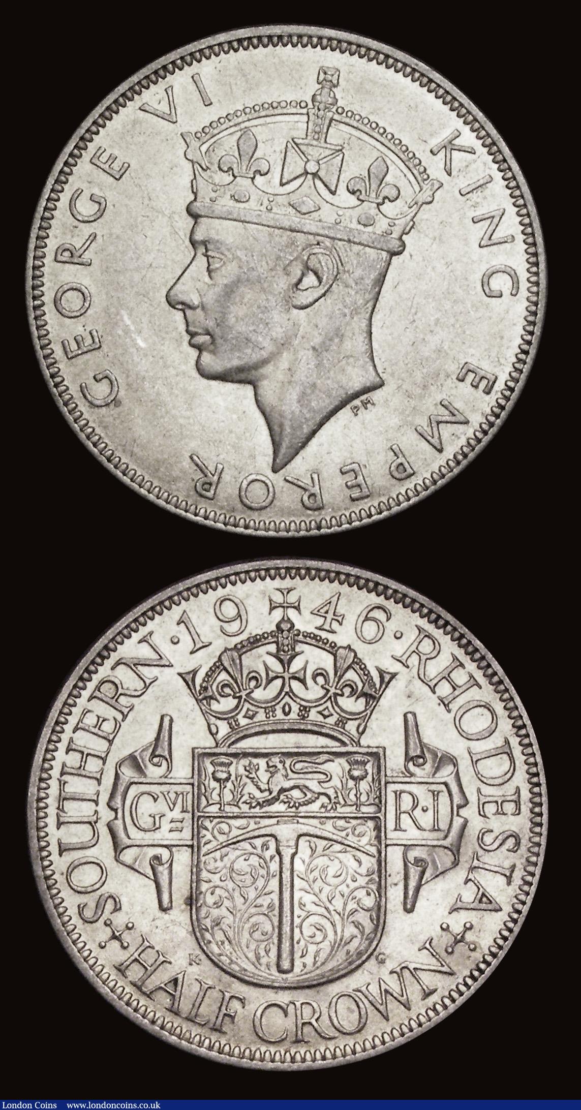 London Coins : A191 : Lot 1117 : Southern Rhodesia Halfcrowns (2) 1941 bright EF and 1946 nEF
