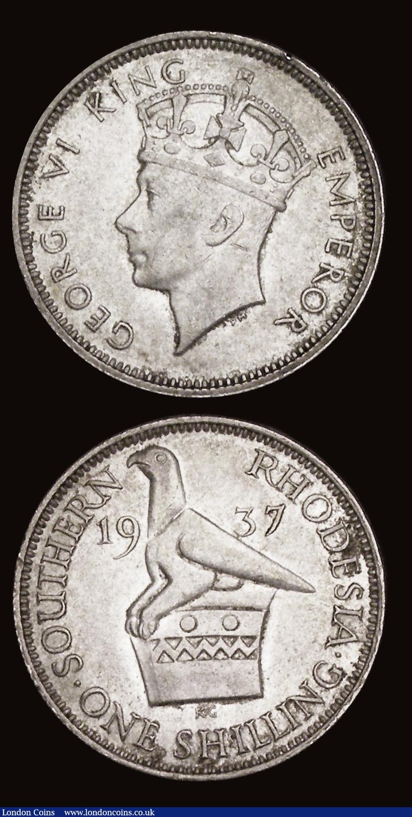 London Coins : A191 : Lot 1120 : Southern Rhodesia Shillings (2) 1941 bright EF and 1937 GVF with a scratch obverse