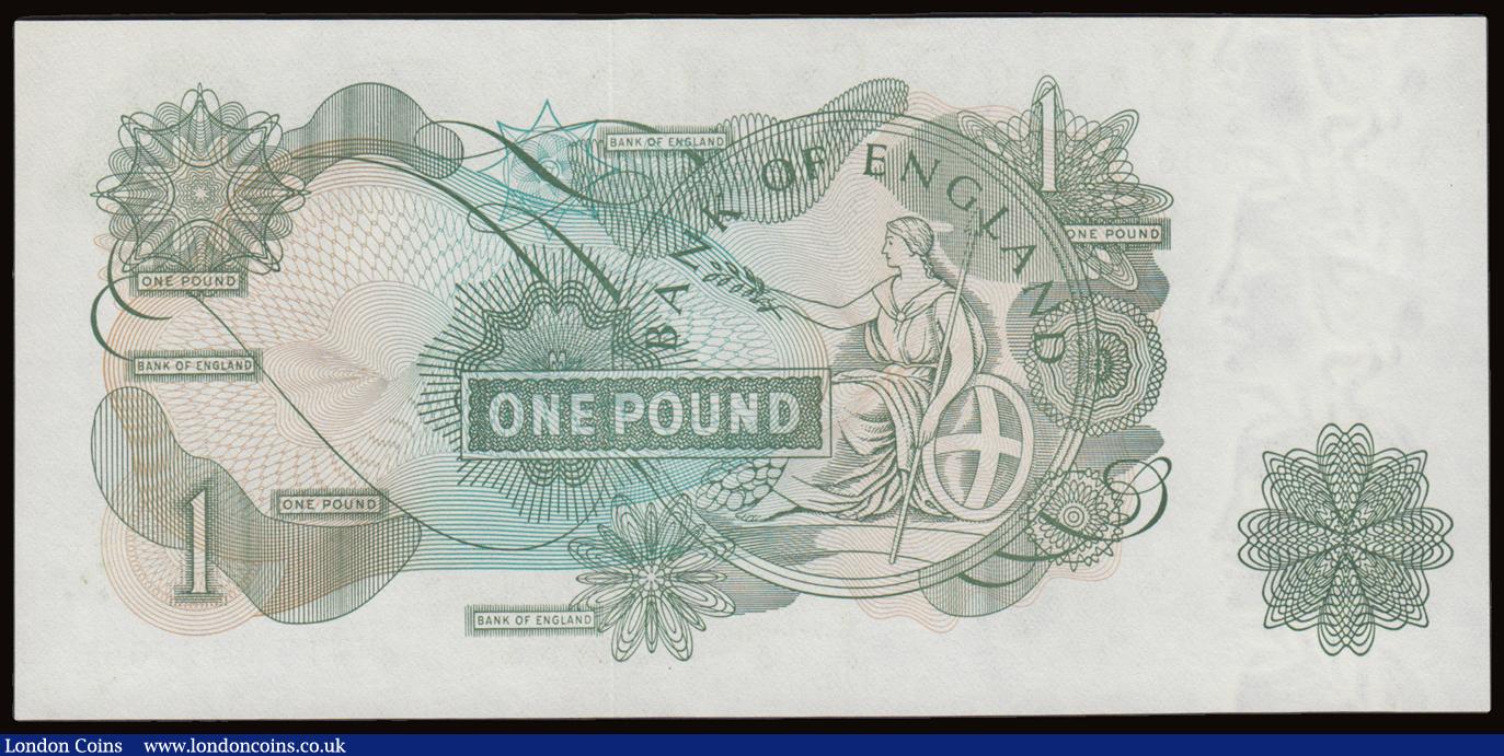 London Coins : A191 : Lot 120 : One Pound Page B323 MW19 447306 scarce last run replacement, issued 1970, UNC