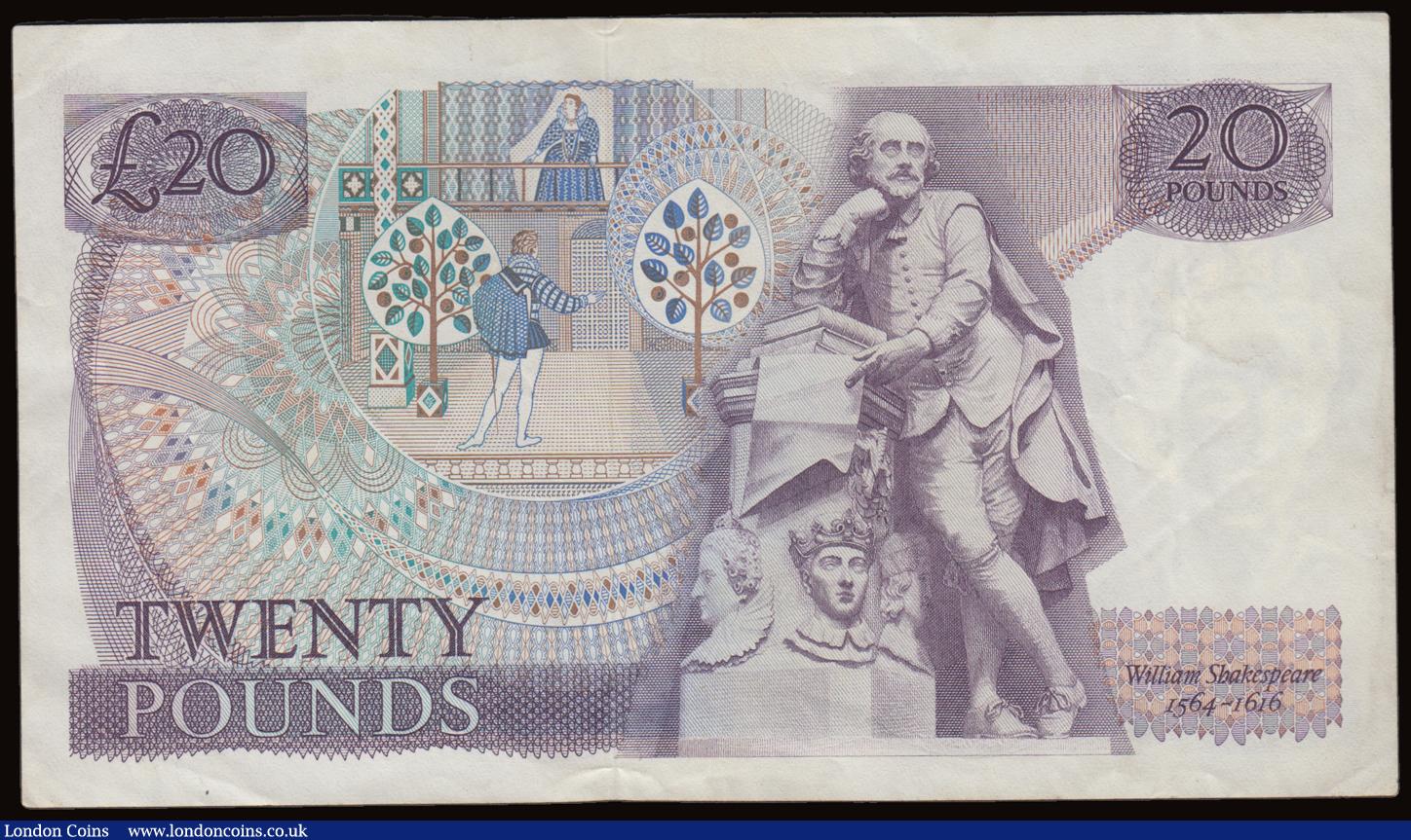 London Coins : A191 : Lot 130 : Twenty Pounds Page B328 first run A06 037876 EF