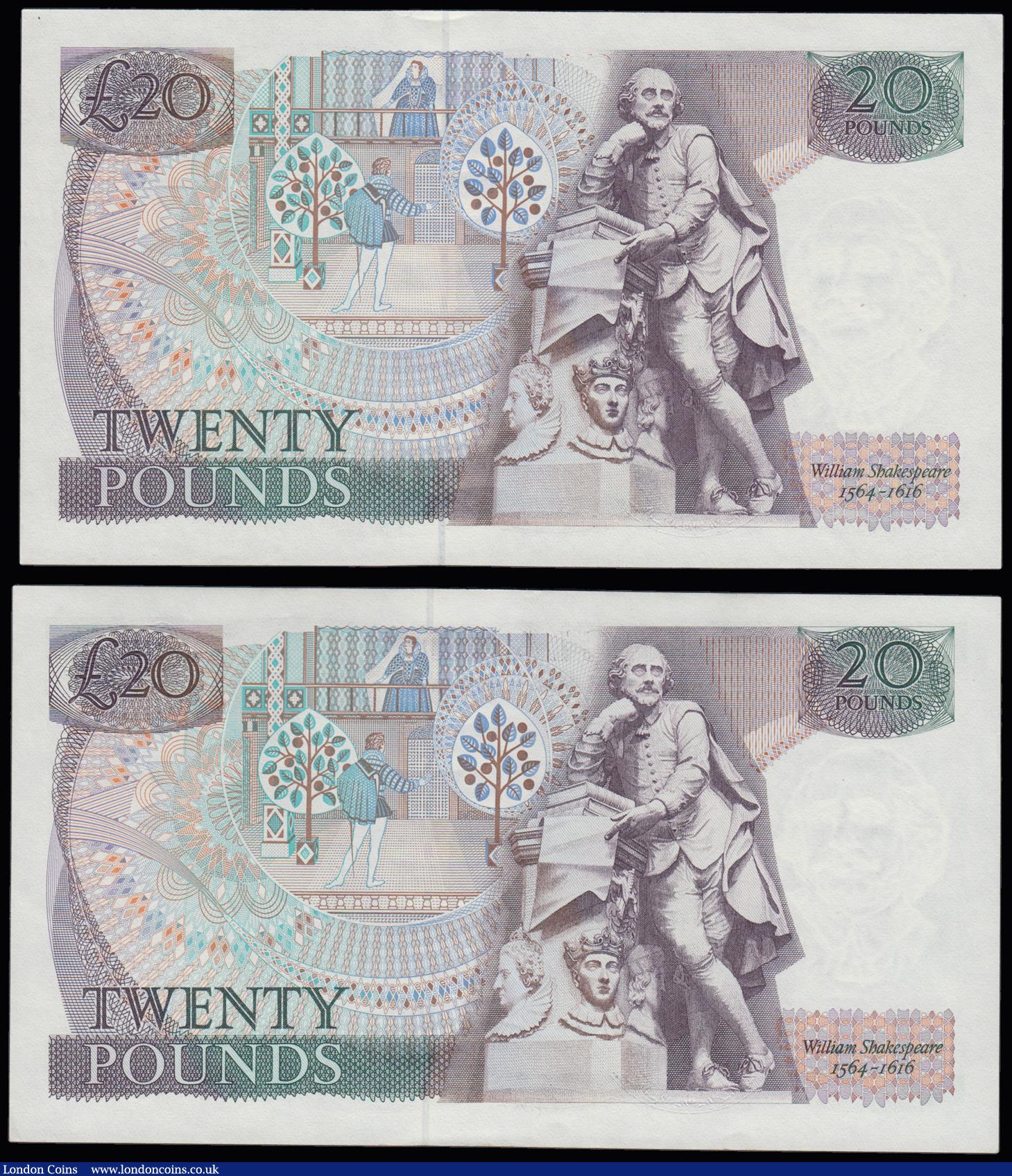 London Coins : A191 : Lot 162 : Twenty Pounds Gill B355 issued 1988 (2) prefix 19W and 02N both UNC